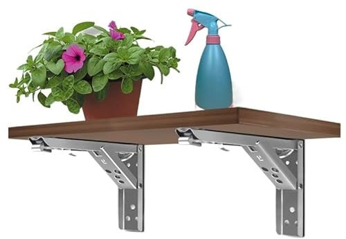 Wand Winkel Regalhalterung 8/10/12/14 Zoll Einstellbare Wand Dreieck Klapp Winkel Halterung Bank Tisch Regal Halterung Möbel schwere Unterstützung Hardware (Color : White 10 inch)