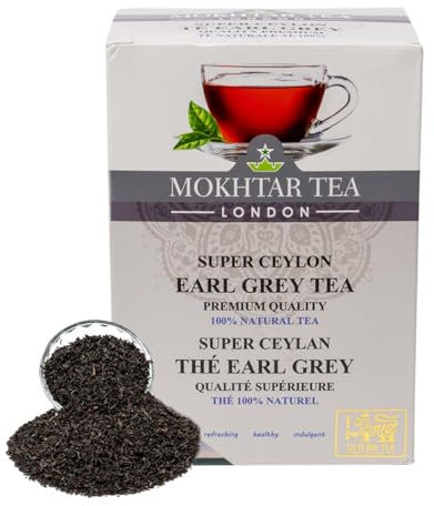 Mokhtar Tea London | Earl Grey Tea | Premium Quality | Loose Leaf | 500 gram | Super Ceylon | Natural Aroma & Flavorful
