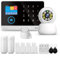 PG103 Heimsicherheitsalarmsystem mit Kamera, 8-teiliges GSM-Alarmsystem mit Telefon-App-Alarm, Sirene, kompatibel mit Alexa, Keine monatlichen Gebühren