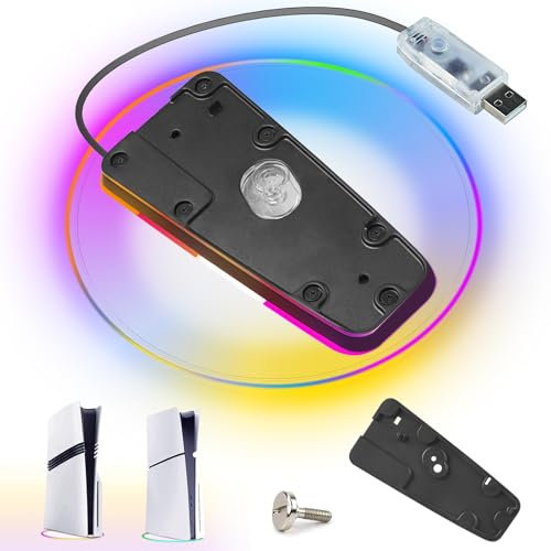 HARIKIKI RGB Soporte Vertical para PS5 Pro, PS5 Slim, PS5, Soporte Vertical con LED Adapter Compatible con PlayStation 5 Disco y Edición Digital Consola Accesorio