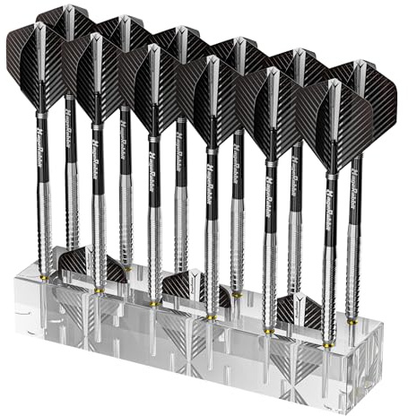 MageRabbit Dart Stander,Acrylic material Darts Holder with Accessories Storage,Can Hold 12pcs, Compact & Durable Dart Accessories Organizer, Soft/Steel Darts Display