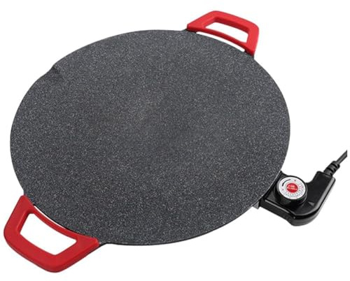 Uxsjakjsd Padella Elettrica Antiaderente per Grigliate Fumo e BBQ, con Piastra per Cottura e Padella per Pancake, Spina UE