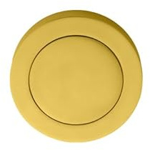 Kooples Hardware Blank Escutcheon Round Cover Plate with No Keyhole for Internal or External Doors, Satin Stainless Steel Finish (Polished Brass)