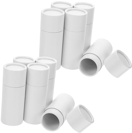 TOPBATHY 10 Pezzi Scatole Cilindriche in Carta Bianco 20ml Contenitori per Imballaggio del Tè Versatili e Portatili per Ufficio e Viaggi