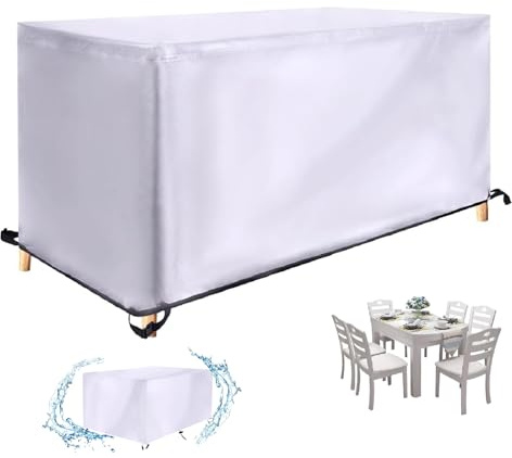 Cubierta para muebles de jardín resistente al agua, 100 x 65 x 40 cm/largo x ancho x alto, lona multitamaño, para mesas de jardín, resistente al invierno, resistente al polvo, anti-UV, rectangular