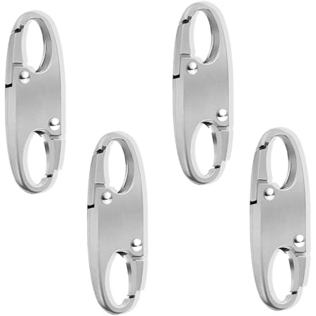 Targonix Clips Antivol Fermeture Éclair Lot de 4 Mousquetons Métal S en Alliage pour Sac Antivol Sac à Dos Valise et Sac à Main Sécurisation de Fermetures et Zips de Voyage