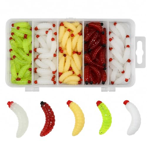 150 Pcs Fishing Lures Set, Assorted Fishing Bait Including Fake Worms & Maggots For Fishing, Soft Artificial Baits For Angling Enthusiasts