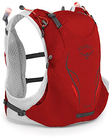 Osprey Duro 6 unisex Laufrucksack mit zwei Hydraulics™ 500-ml-Softflaschen - Phoenix Red (M/L)