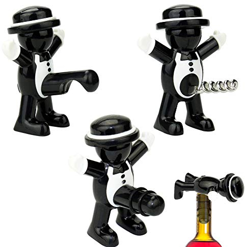 EQLEF Apribottiglie Divertenti, Set Regalo per apribottiglie Tappo per Vino Rosso Apribottiglie per Birra per la Festa in casa Bar dell'hotel Regalo per Gentiluomo Confezione da 3