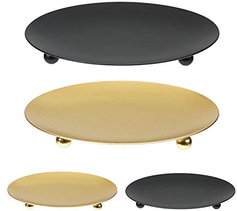Hopbucan de 4 Soportes para Velas, columnas, para Velas LED y, Incienso, Bodas (+ Negro)