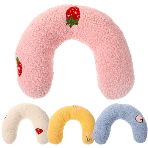 iplusmile Kissen für Katzen - Katzenminze Kissen, Minze Plüschtier - U-förmiges en, Halbes Donut und Hundeenzum Schlafen für Schlafen, Ausruhen, Spielen, 4Stück