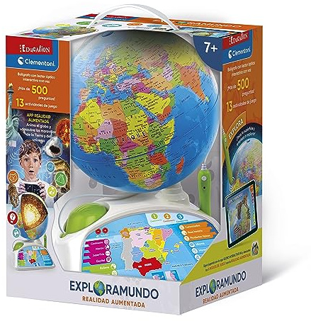 Clementoni 55522 Globo Terráqueo Interactivo, con App de Realidad Aumentata, Bola del Mundo Educativa Interactiva con App Educativa, Juguete a Partir de 7 Años, Juguete en Español