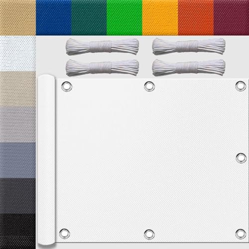 Ufamiluk sonnensegel 1.8x1.2m wasserdicht groß klein mini markisenstoff rechteckig terrasse Sichtblende Balkonstoff für überdachung Balkon terrasse Schwimmbad Weiß