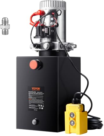 VEVOR Bomba Hidráulica DC 12 V 11 L Unidad Hidráulica de Acción Única Flujo de Aceite 3,44 L/min Presión Máxima de Descarga 22 MPa para Volquete, Plataforma Elevadora, Remolque, Elevación y Descarga