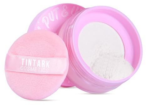 Oil Control Loose Powder Translucent with Puff, Shine-Free Matte Finishing Loses Puder Makeup, 24H Long-lasting Setting Powder for Dry Skin, Talc Free Fixing Powder, 0.53Oz (02 White)