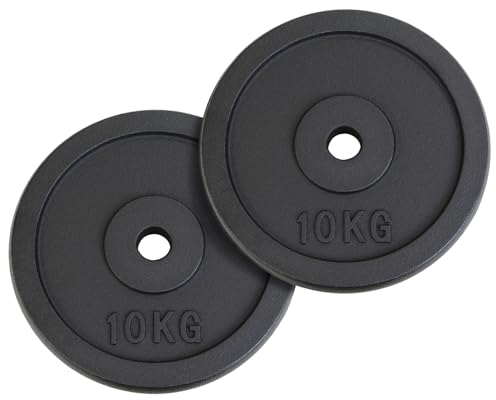 ALPIDEX Hantelscheiben Set Gusseisen 2 x 10 kg 30 mm Gewichtscheiben Hantelgewicht Gewichte