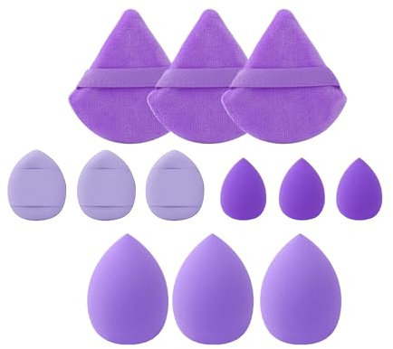 12 pcs Makeup Sponge Blender Sponges for Liquid, Cream, and Powder, Make up sponges for foundation Powder Puff Face Triangle Face Makeup Puff Wet Dry Dual-Use