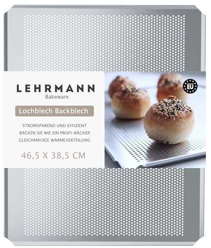 LEHRMANN Teglia perforata 46,5 x 38,5 cm teglia per torte teglia per baguette teglia per pizza Compatibile/sostitutivo per forno AEG