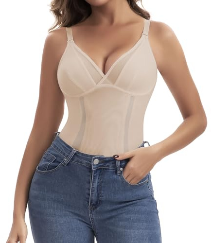 Joyshaper Damundertröjor med v-ringning, magkontroll, formkläder, tanktopp, magkontroll, body, shaper, sommar, mesh, linne, bärtopp,