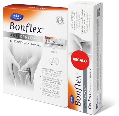 PACK BONFLEX® SENIOR - Artisenior Stick + Gel 60ML | Mejora el cuidado articular de personas en edad senior | Fórmula única con Fortarthron™ | 1 Stick al día Sabor Naranja| Gel Efecto Calor
