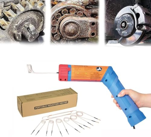 Kit Chauffage à Induction 1100W, Outil Portatif Dévissage sans Flamme avec 8 Bobines et Boîte, pour Boulons Rouillés, Roulements et Pièces Métalliques en Réparation Auto et Industrielle