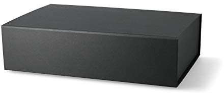 Magnet Geschenkkarton 27x17x7 cm Geschenkverpackung Schachtel für Geburtstag Weihnachten, schwarz matt Naturpapier