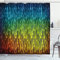 ABAKUHAUS Abstrakt Duschvorhang, Galaxy Universum, Stoffliches Gewebe Badezimmerdekorationsset mit Haken, 175 x 200 cm, Grün Mehrfarbig