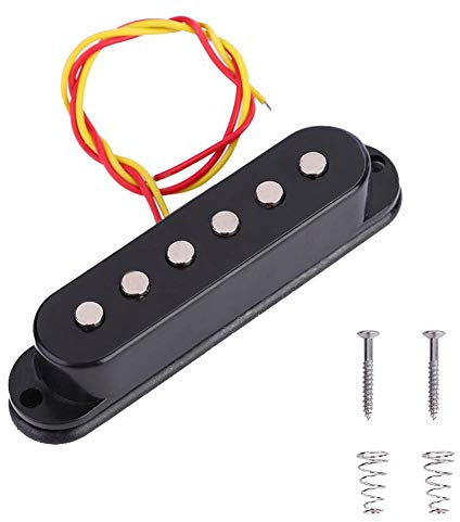 Pickup Single Coil ST per Chitarra Elettrica, Trasduttore Audio ad Alta Sensibilità per Strumenti Musicali (Nero)