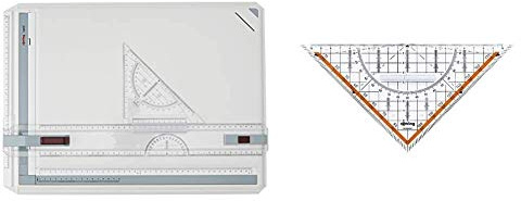 rOtring 213910 Rapid-A3-Zeichenbrett & Centro-Geometrie-Dreieck mit Griff (groß, 23 cm)