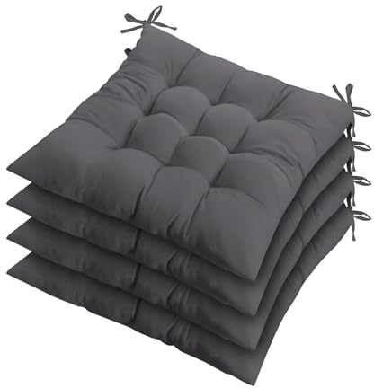 ZZZMRH Chair Cushions Pack of 2 Seat Pads for Dining Chairs, Garden Chair Cushions Tie On_9 Stitch_D-grey Indoor/Outdoor Seat Cushions Comfortable Chair Pads for Kitchen Seat Pads 9 stitch cushions