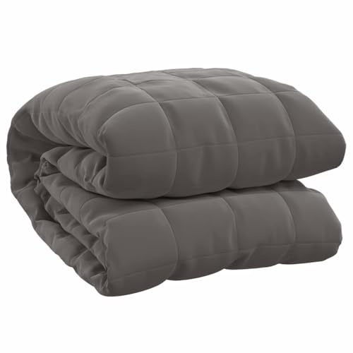 vidaXL Gewichtsdecke Therapiedecke Schwere Decke Schlafhilfe Entspannungsdecke Einschlafhilfe Schwerkraftdecke Grau 200x200cm 13kg Stoff