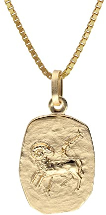 trendor Widder Sternzeichen Gold 333 / 8K mit vergoldeter Silberkette