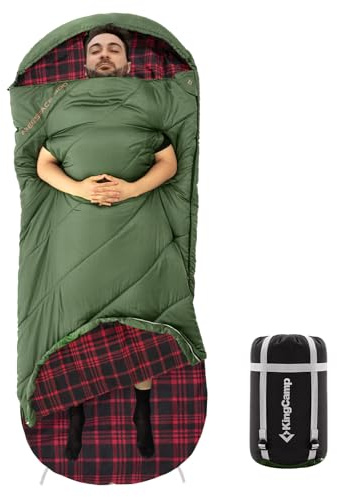 Kingcamp fannel XXL - Sacco a pelo indossabile per adulti, 3-4 stagioni, 2,2 kg, per clima caldo e fresco, leggero, impermeabile, per uso interno ed esterno, per escursionismo, zaino in spalla e
