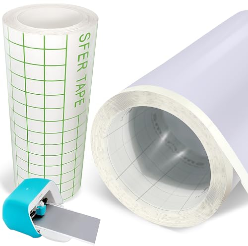 Smart Vinyl Permanent für Cricut Joy, 14x600+600cm Vinylfolie Plotter, Plotterfolie Selbstklebend, Blätter Transferfolie für Partydekoration, Aufkleber