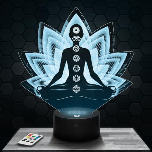 Lampephoto.fr Nachttischlampe Chakra deko Meditation Yoga Entspannung Zen. Geschenkidee Mann Frau objekt Chakra Nachtlicht Erwachsene deko Zimmer. Weihnachten TOP