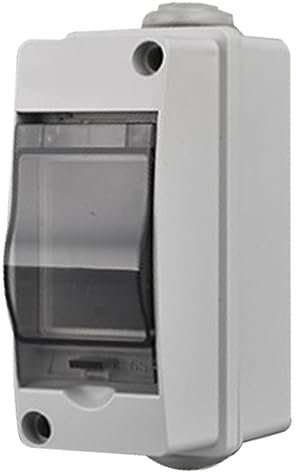 Scatola di Distribuzione Elettrica, IP65 Scatola Interruttore Automatico a 2 Moduli con Scatola di Distribuzione della Copertura Impermeabile Trasparente Impianto Elettrico Esterno(2 Moduli)