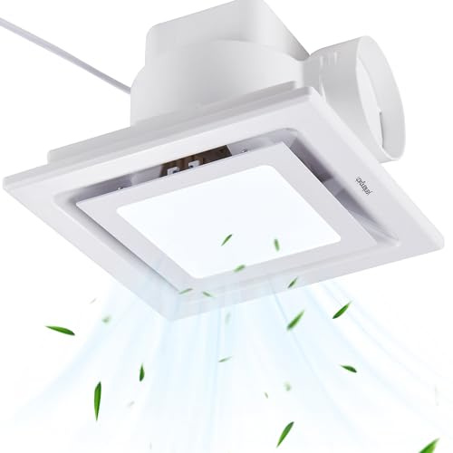 yanliangvich 8 Inch Bathroom Exhaust Fan with Light,110 CFM 1.0 Sones Quiet