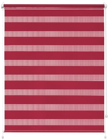 Rettika Doppelrollo Klemmfix ohne Bohren – Himbeermousse – Breite 45 cm, Höhe 120 cm – Duo Rollo für Innenräume, Sichtschutz Fensterrollo mit Lichtregulierung