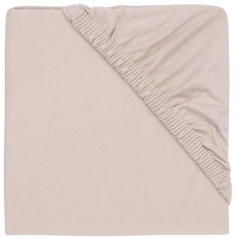 Jollein Spannbettlaken Jersey - Für den Laufstall - Nougat - Ø 95cm - 100% Baumwolle - Spannbetttuch Laufgitter - Beige