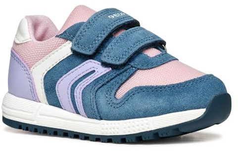 Geox B ALBEN Girl A - Scarpe da Ginnastica Baby - Madchen, Avio/Pink,