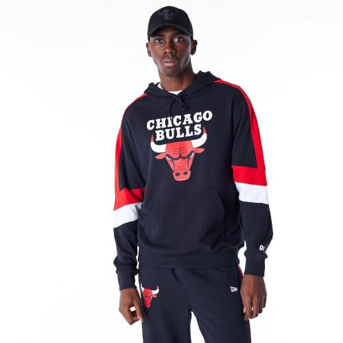 CHICAGO BULLS Unisex Basketball Hooded Kapuzenpullover, Schwarz, XL EU