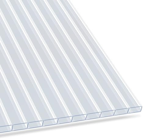 KARAT - Plaque creuse en PVC translucide - Panneau alvéolaire pour construire serre, véranda - Plaque alvéolaire résistant aux intempéries - 1 Panneau 60,5 x 121 cm à 6 mm d'épaisseur