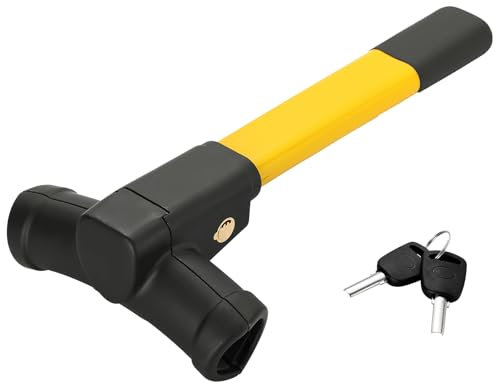 DASBET Anti-Theft Car Steering Wheel Lock Retractable Safety Security Lock Universal Car Security Steering Device with 2 Keys T-Bar Wheel Claw for Cars Trailers Vans Caravans