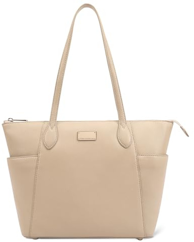 Paul Costelloe Genuine Leather Tote Bag for Women | Morava (Sesame)