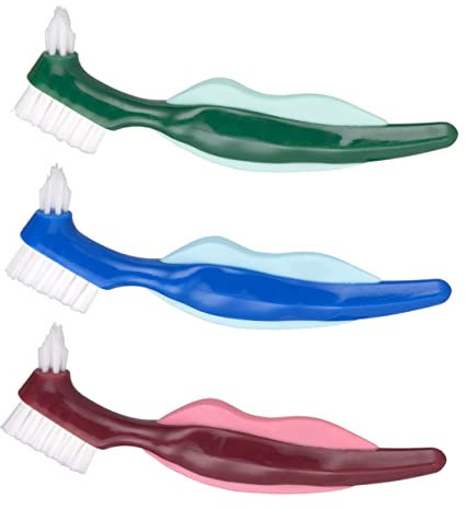 DINHEAROM 3pièces Brosses à Dents Artificielles Pour Prothèses Lot De Brosses De Nettoyage Pour Appareils Dentaires