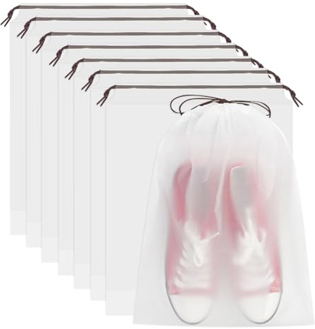 8 PcsBolsa Zapatos Viaje, Bolsas Zapatoss, Bolsas para Zapatos, Bolsa de Viaje para Calzado Impermeable con Cordón, Bolsa de Almacenamiento de Viajes (35 x 45 cm)