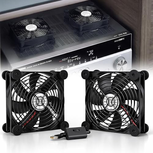 2 i 1 USB PC-fläkt 120 mm: Dubbel USB-fläkt tyst 5 V med 3 nivåer för PC-hölje och nätverksskåp för gör-det-själv-användare och elektronikanvändare