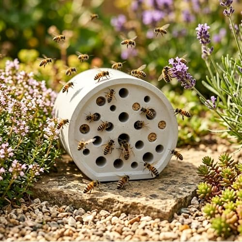 Hotel per Api Selvatiche e Insetti Stampato in 3D, Nido Resistente alle Intemperie, Robusto e Durevole per Giardinaggio Sostenibile (A)