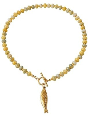 Dazhua sommar fisk snäcka sjöstjärna halsband, färgglada pärlor boho-smycken