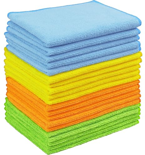 Simple Houseware Microfiber Cleaning Cloth 20 Pack, 12 x 16, 4 Colors